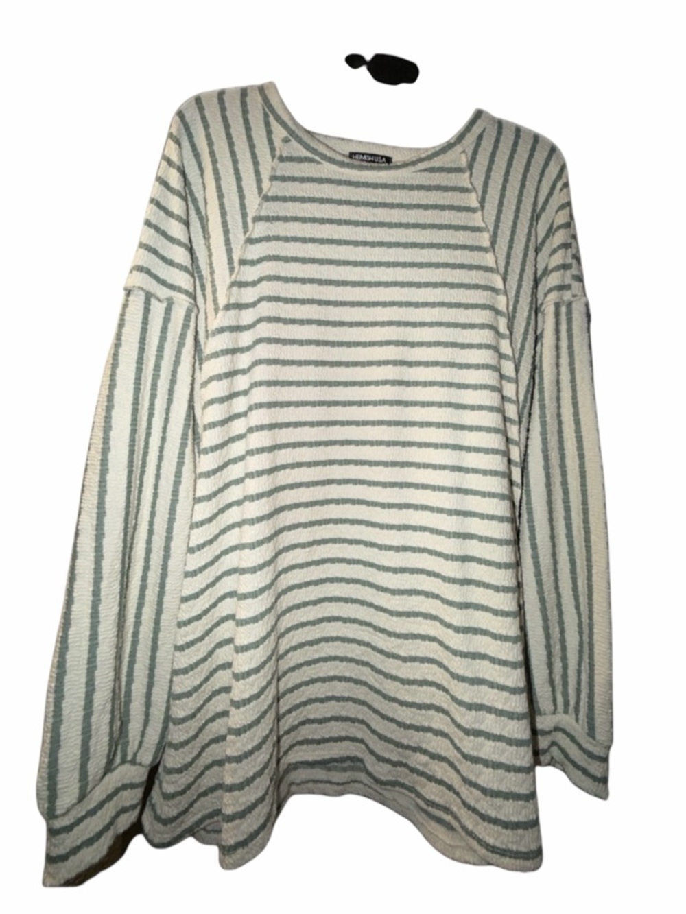 HEIMISH USA Green and Cream Striped Top